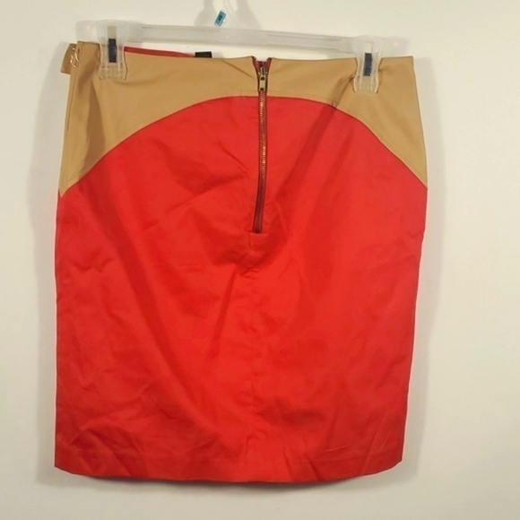 NWT Express Size 12 Red Tan Mini Skirt | High Rise Multicolor Workwear - Picture 8 of 15